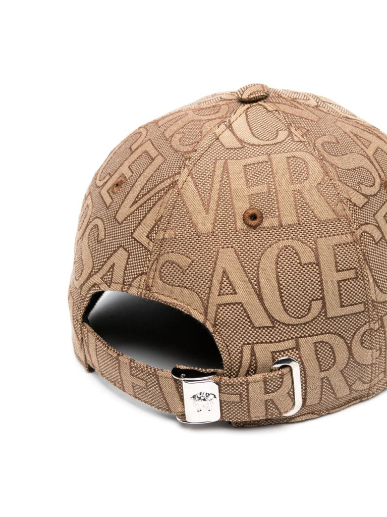 Brown Allover Logo Medusa Head Cap