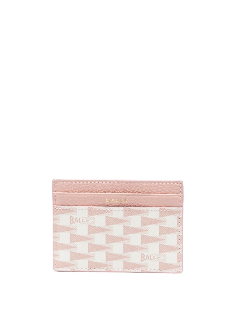 Pink Pennant Leather Card Holder