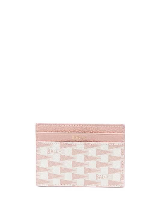 Pink Pennant Leather Card Holder