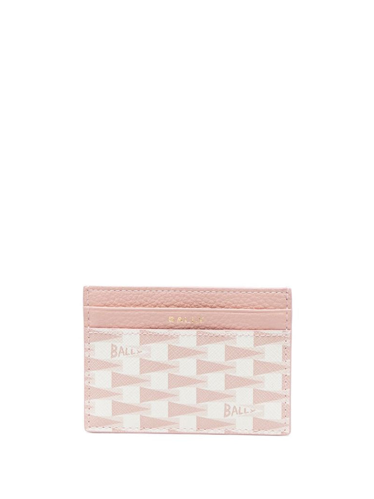 Pink Pennant Leather Card Holder