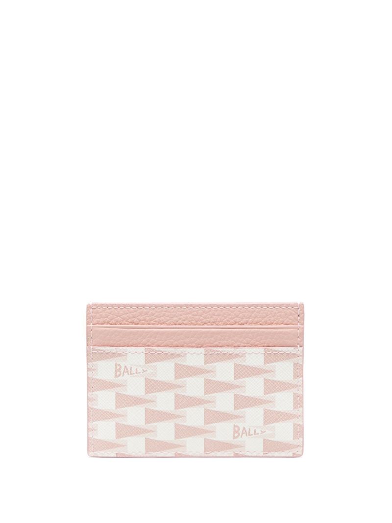 Pink Pennant Leather Card Holder
