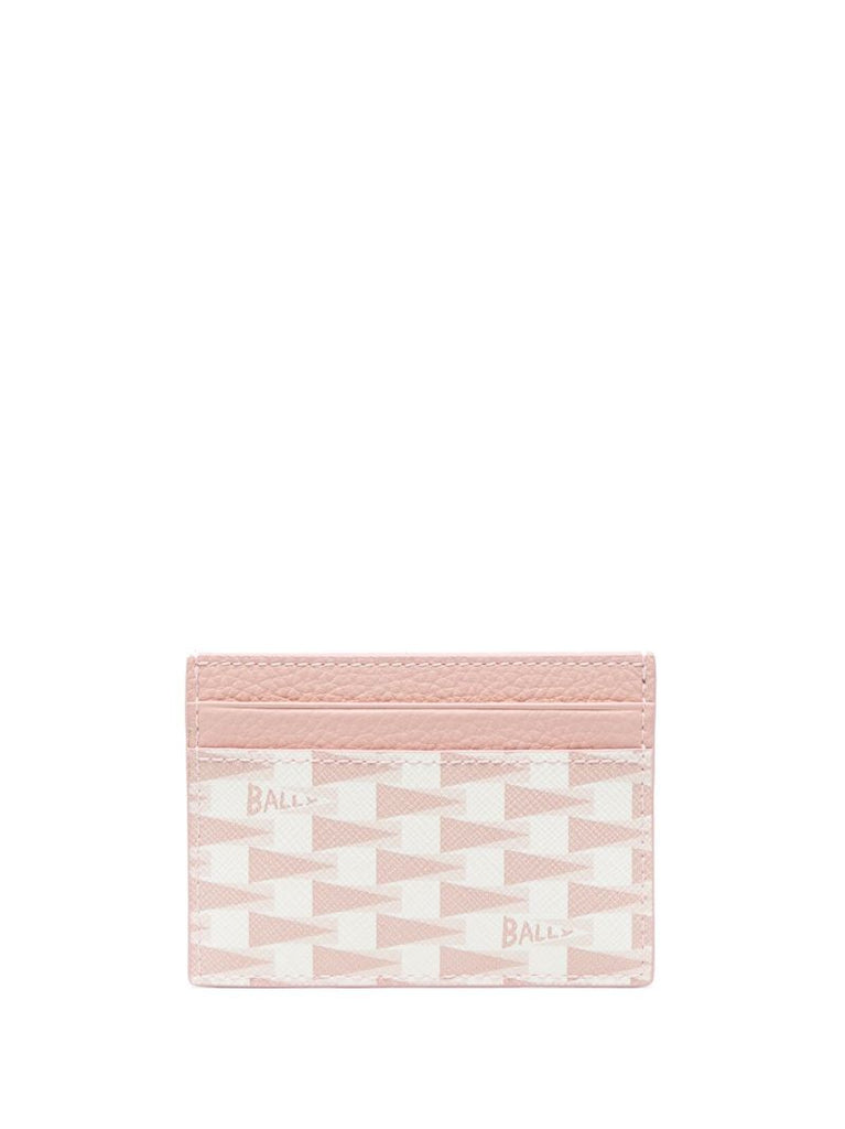 Pink Pennant Leather Card Holder