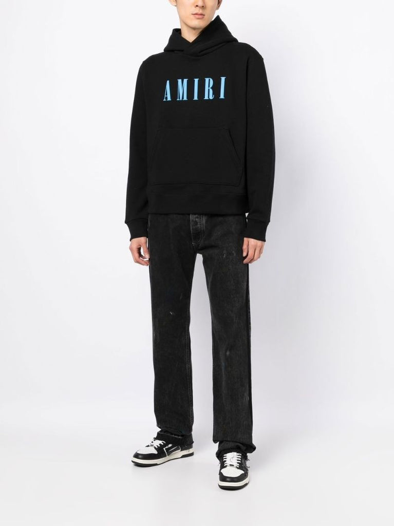 Black Logo Print Hoodie