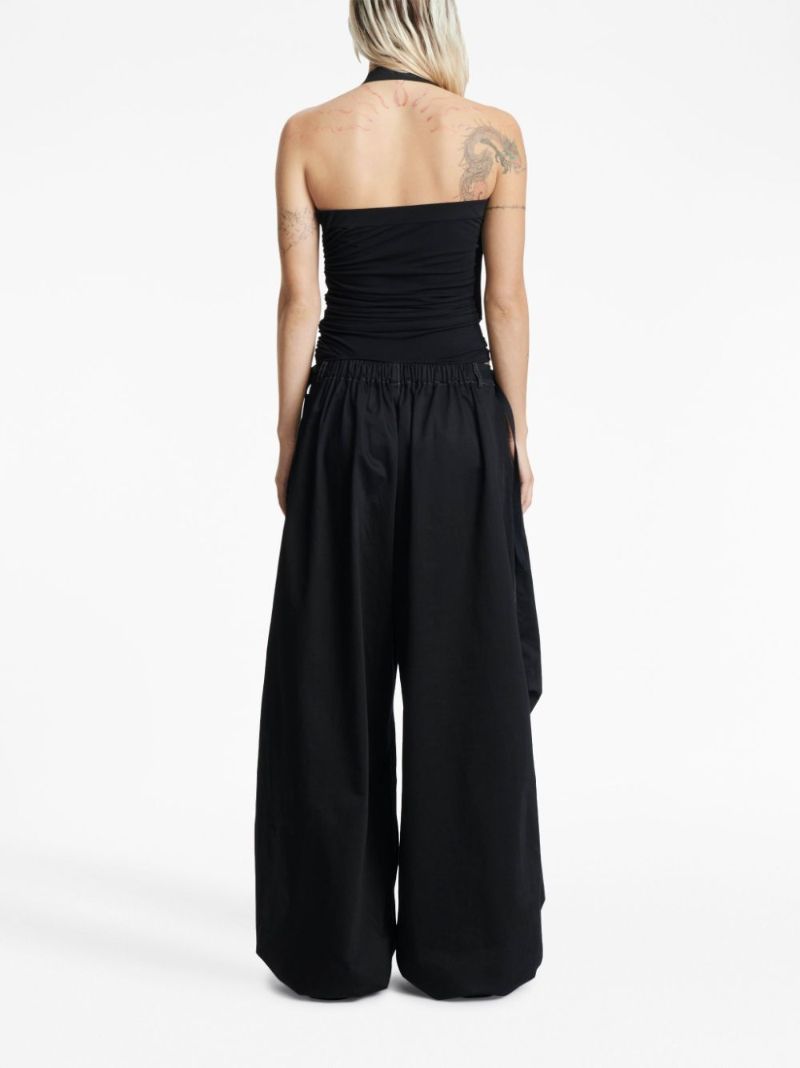 Black Oversized Flight Wide-leg Trousers