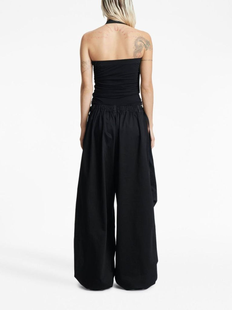 Black Oversized Flight Wide-leg Trousers