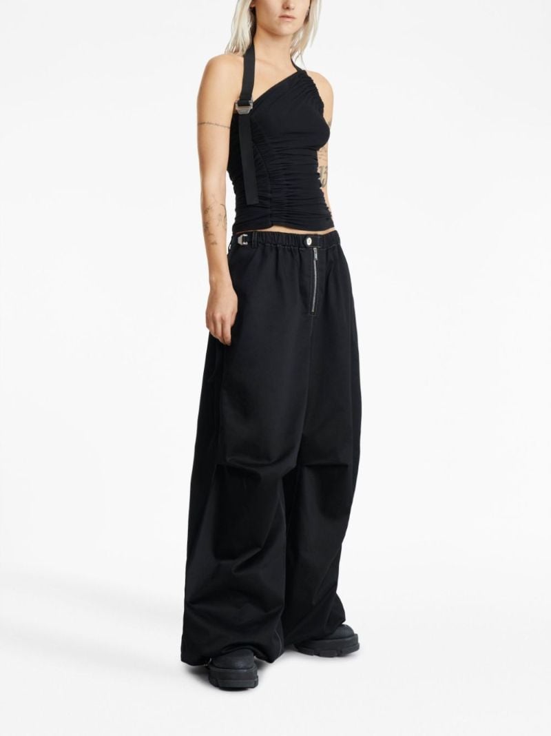 Black Oversized Flight Wide-leg Trousers