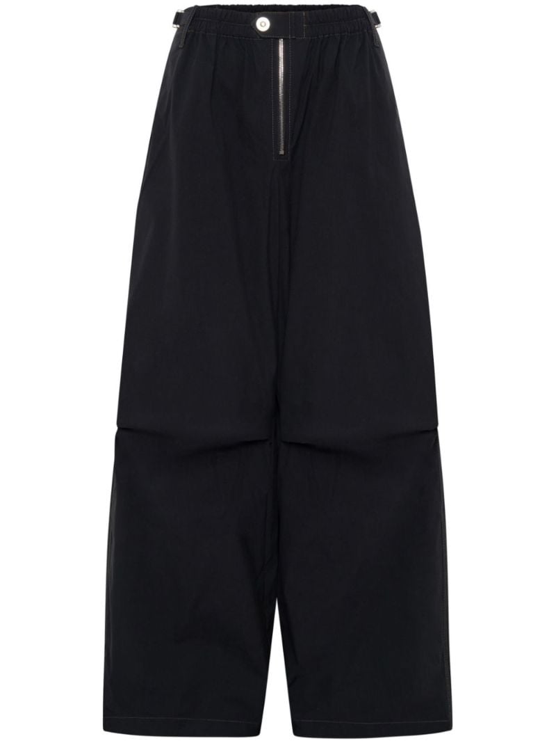 Black Oversized Flight Wide-leg Trousers