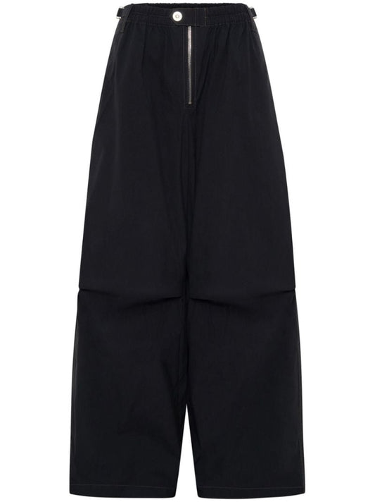 Black Oversized Flight Wide-leg Trousers
