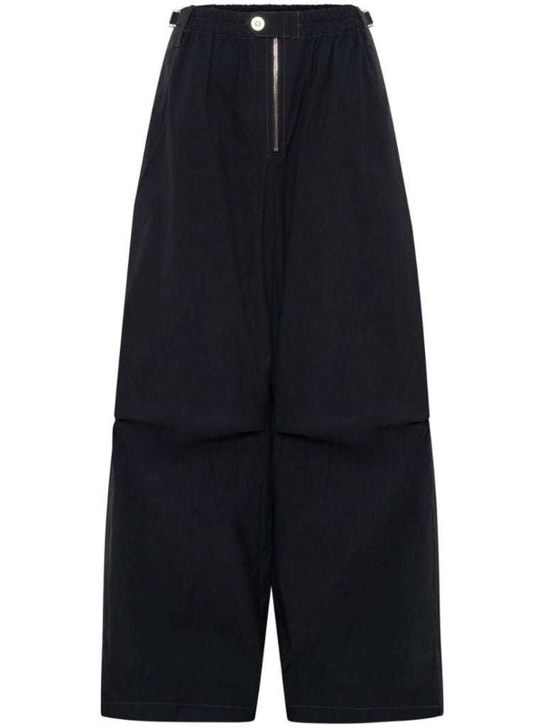 Black Oversized Flight Wide-leg Trousers