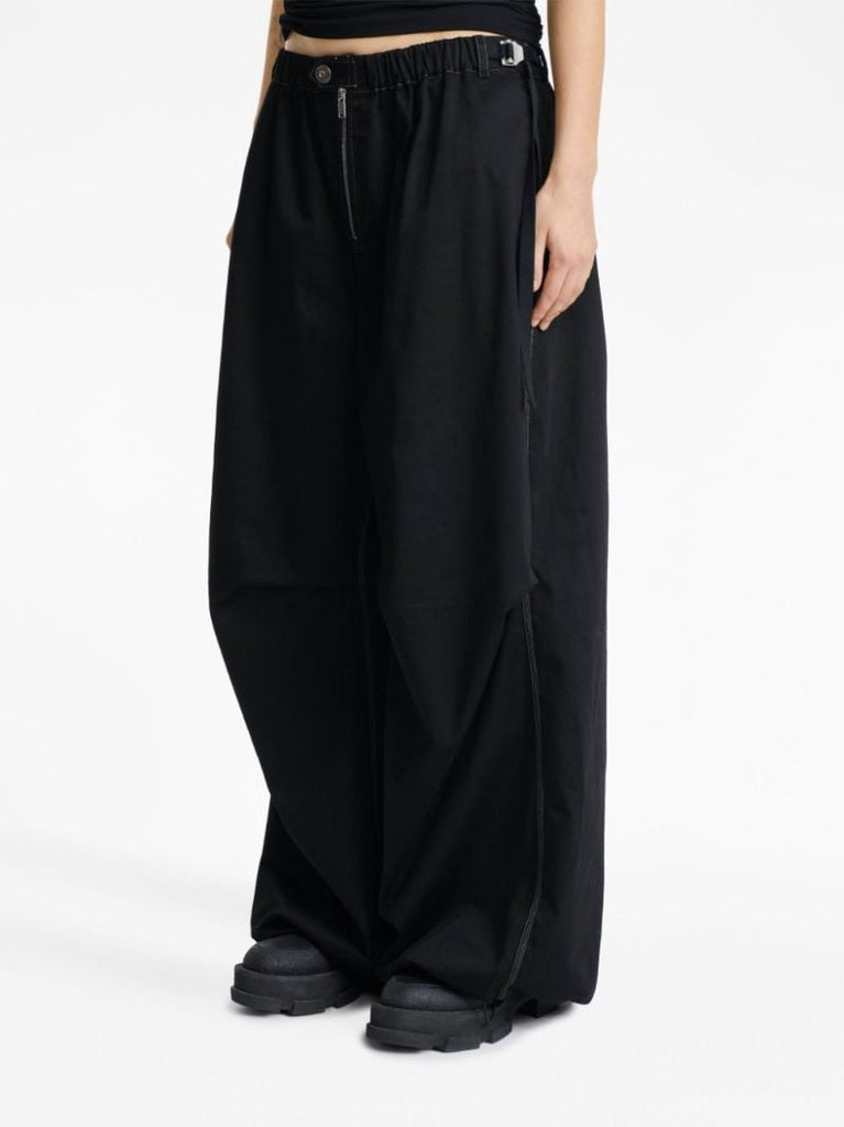 Black Oversized Flight Wide-leg Trousers