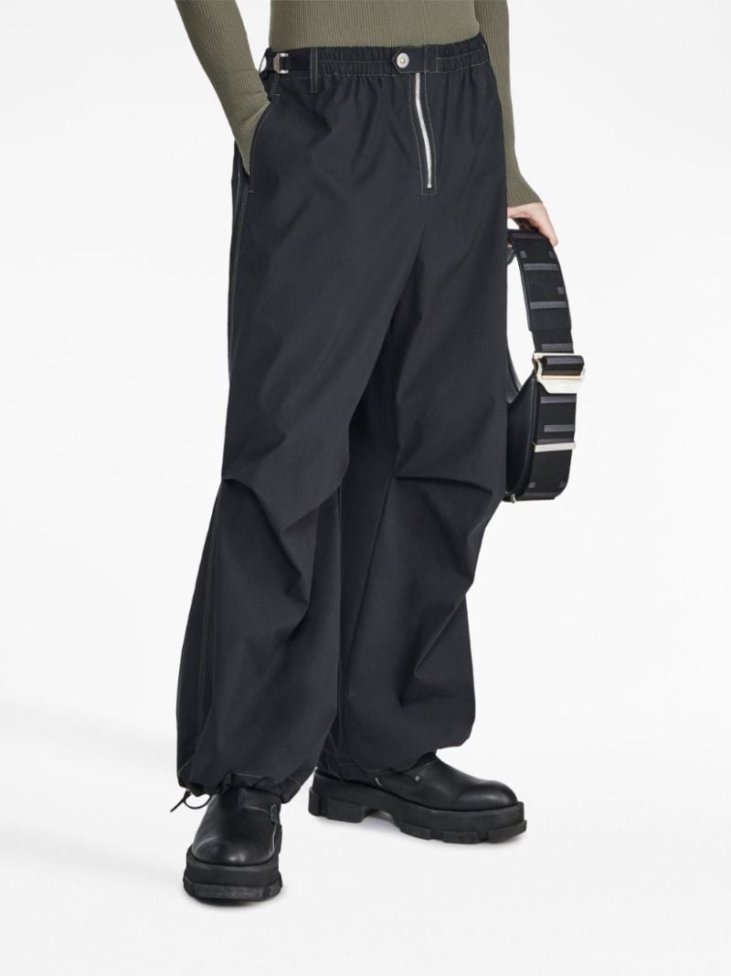 Black Oversized Flight Wide-leg Trousers