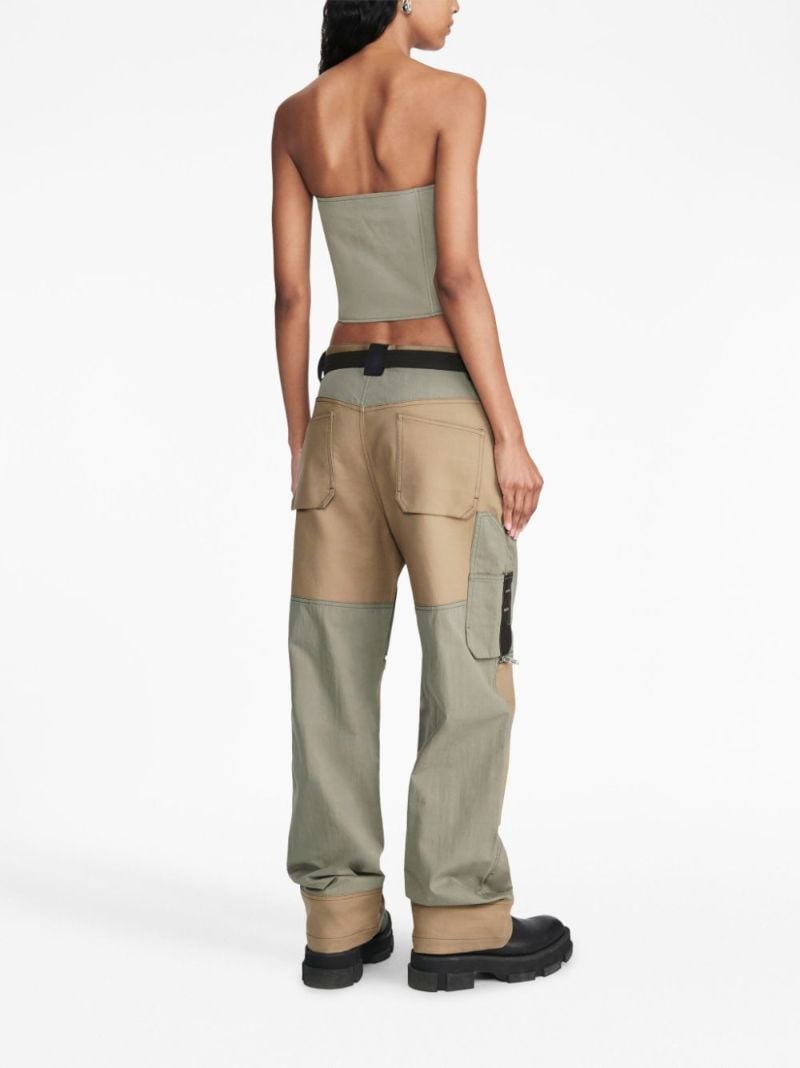 Green Workwear Zip-up Corset Top