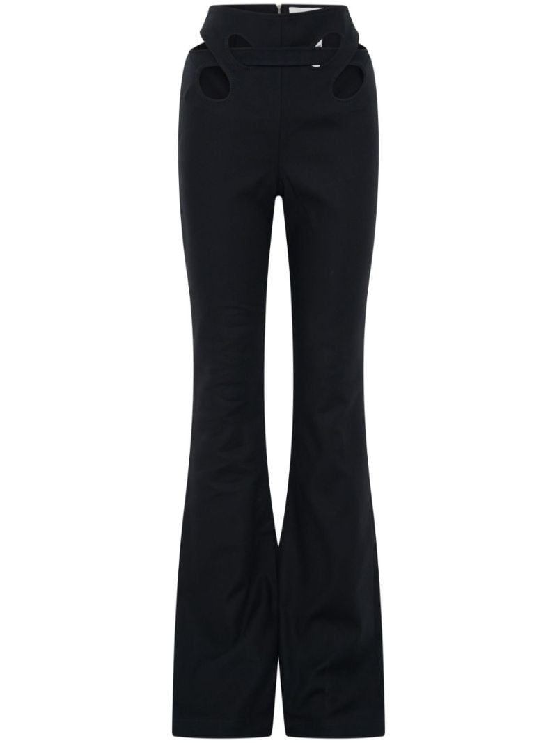 Black Interloop High-waisted Flared Trousers