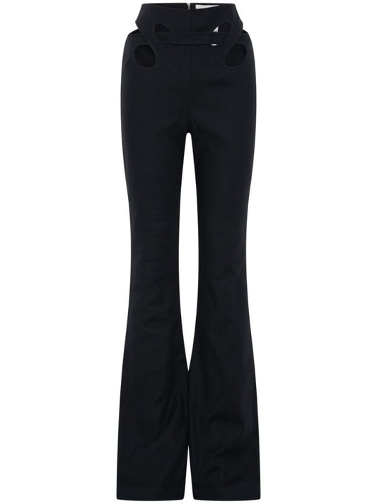 Black Interloop High-waisted Flared Trousers
