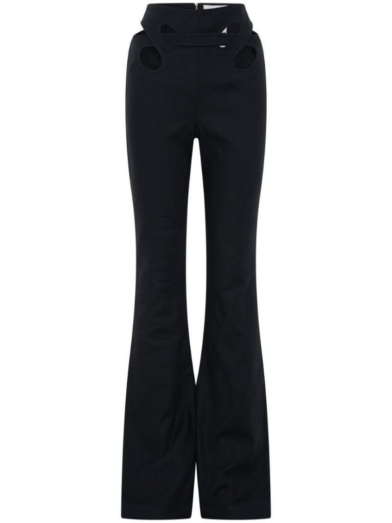 Black Interloop High-waisted Flared Trousers