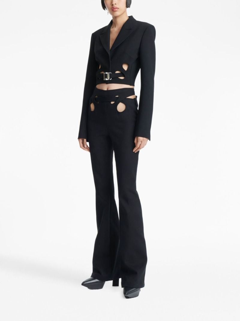 Black Interloop High-waisted Flared Trousers