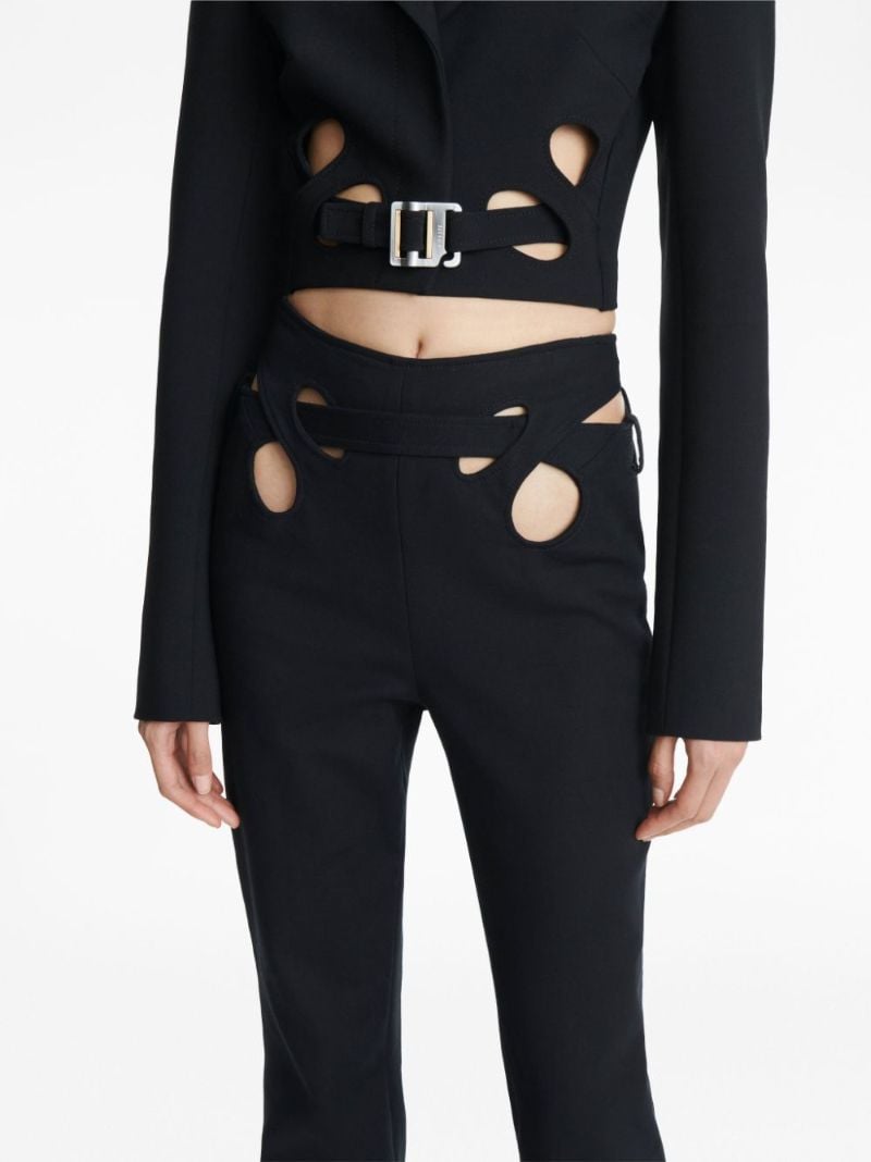 Black Interloop High-waisted Flared Trousers