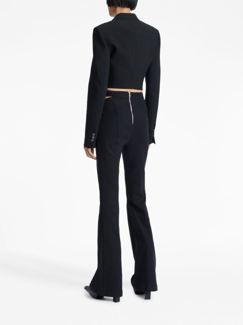 Black Interloop High-waisted Flared Trousers