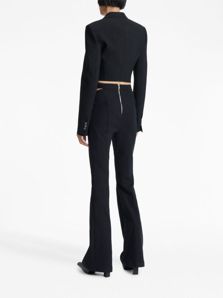 Black Interloop High-waisted Flared Trousers