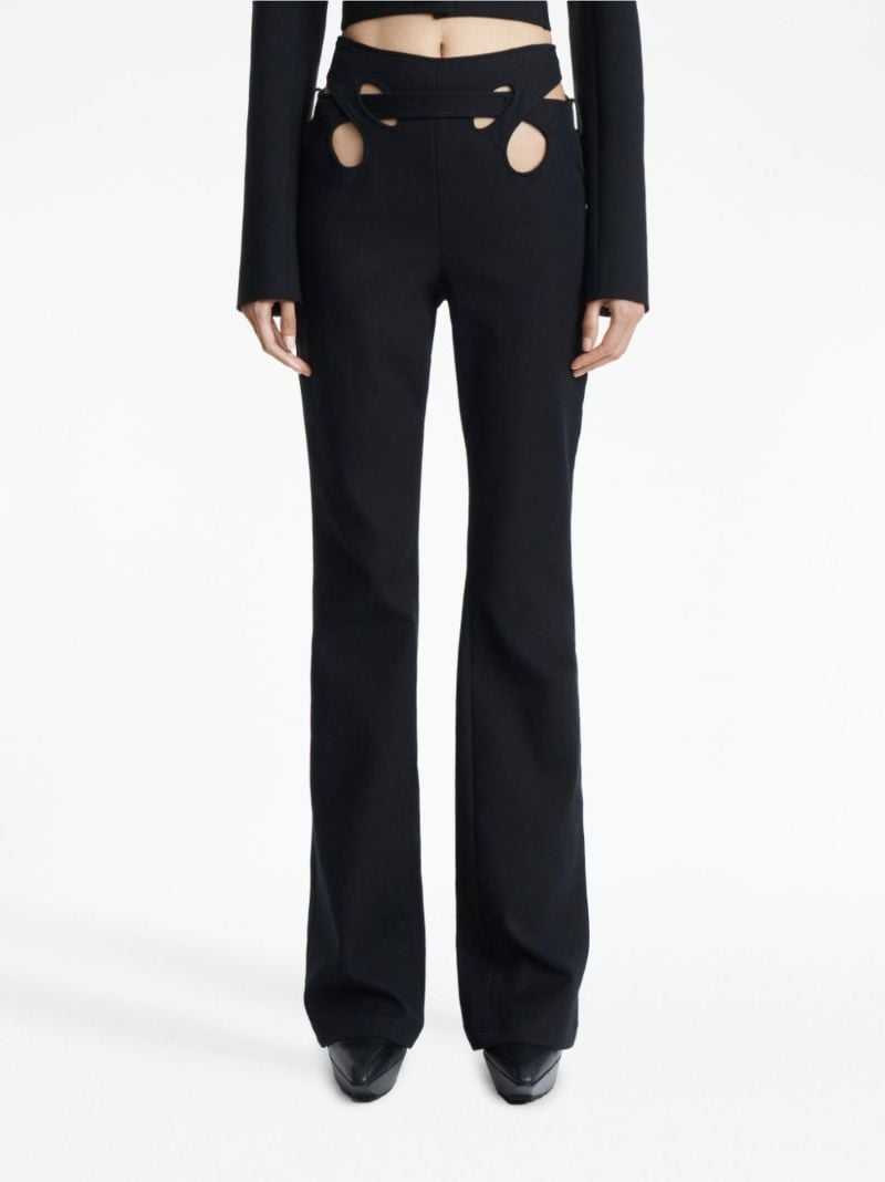Black Interloop High-waisted Flared Trousers