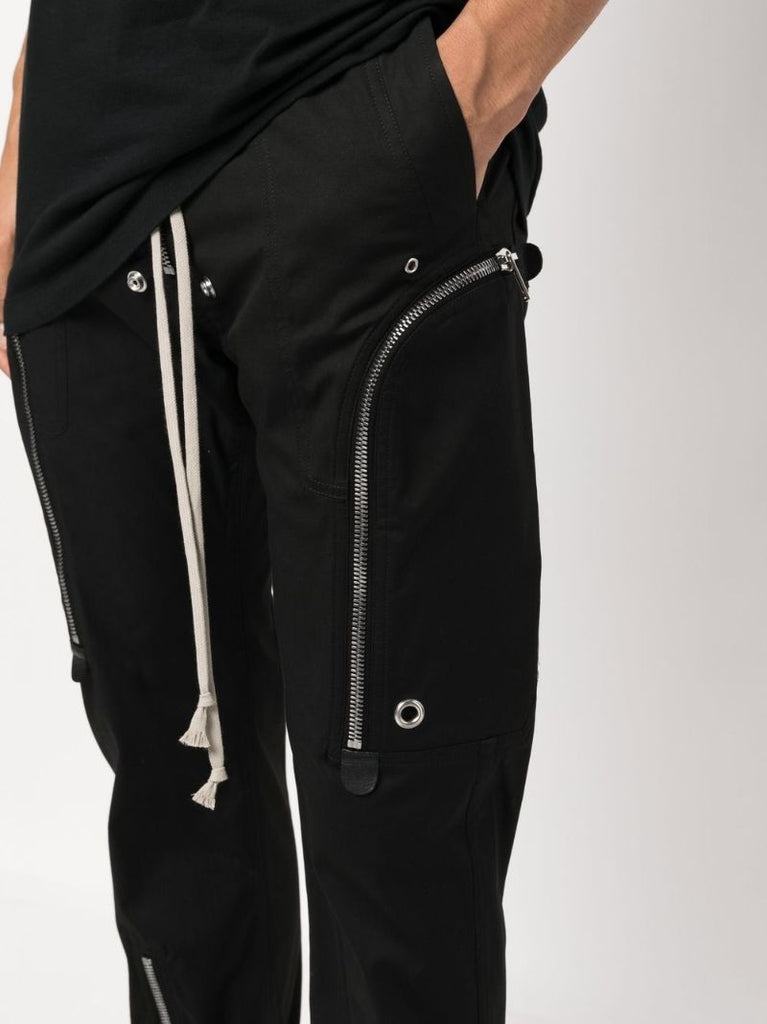 Black Bauhaus Cotton Cargo Trousers