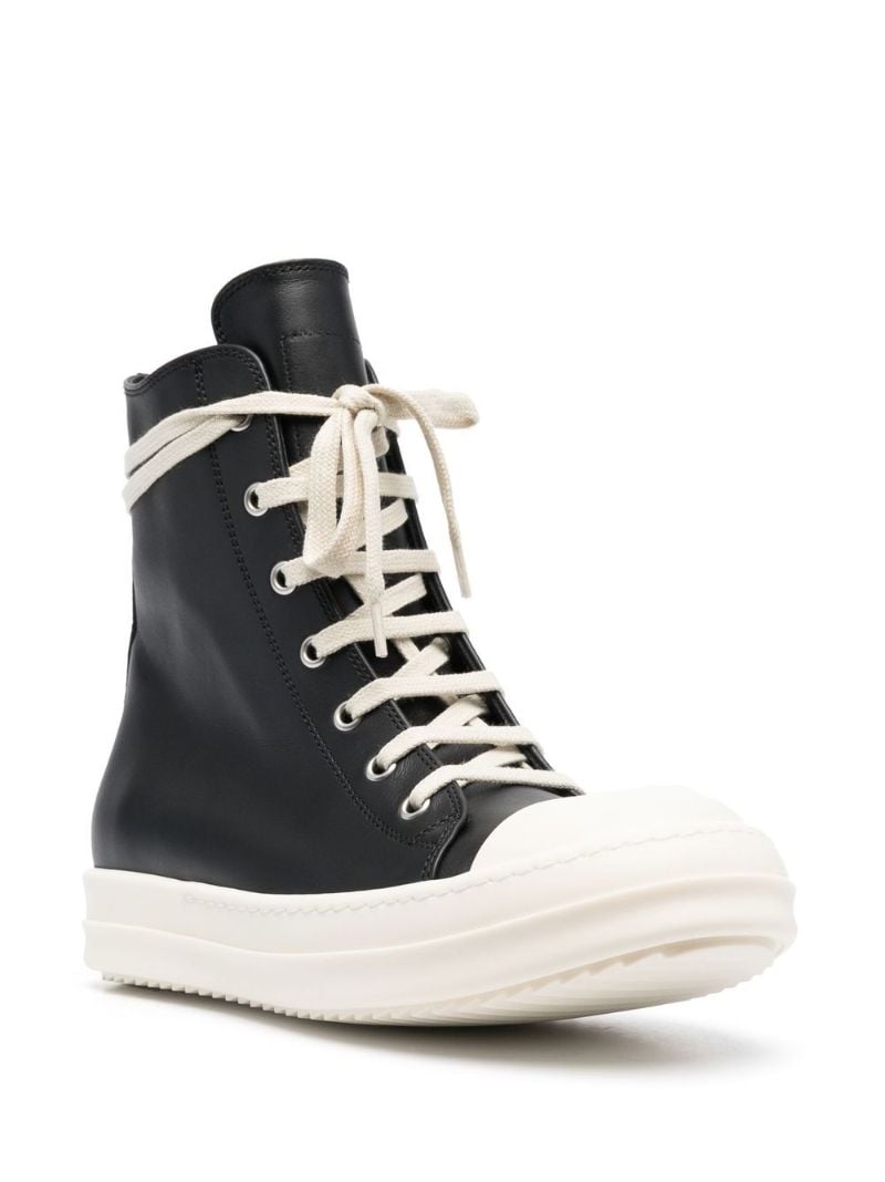 Black High-top Leather Sneakers