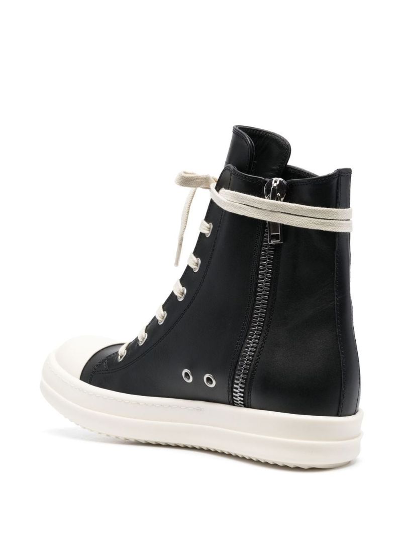 Black High-top Leather Sneakers