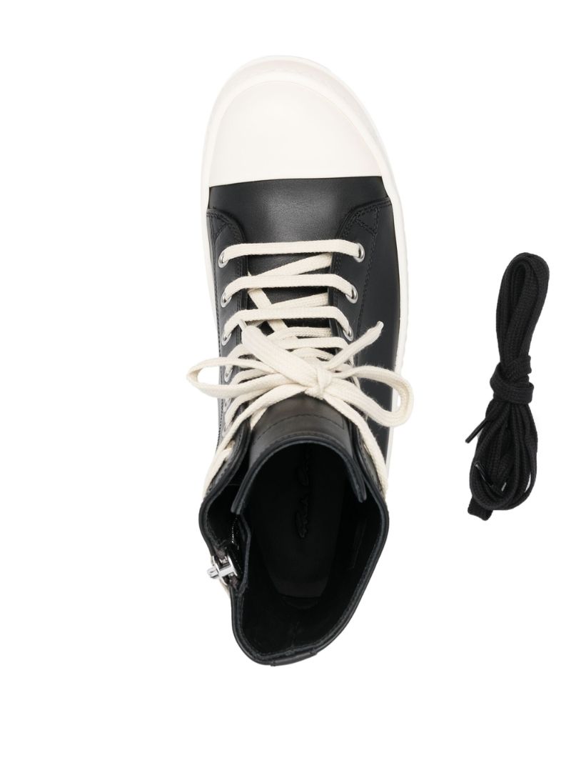 Black High-top Leather Sneakers
