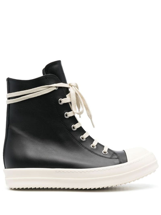 Black High-top Leather Sneakers