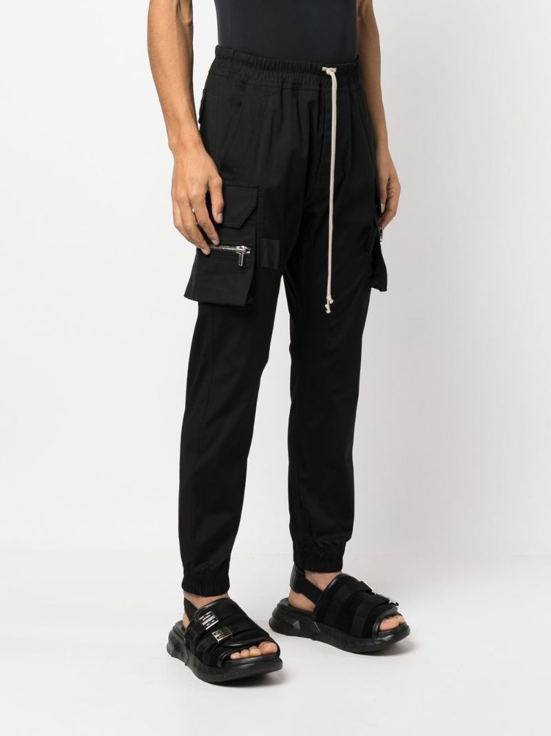 Black Mastodon Cotton Cargo Trousers