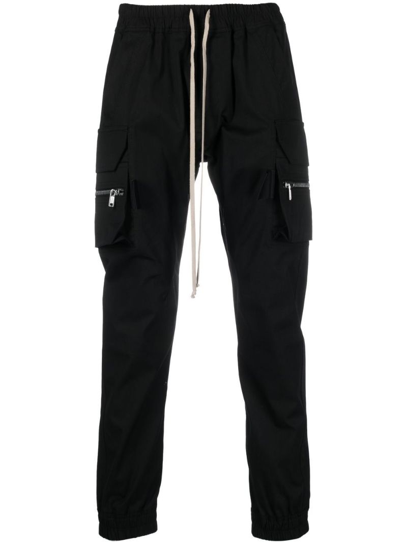 Black Mastodon Cotton Cargo Trousers