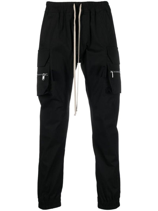 Black Mastodon Cotton Cargo Trousers