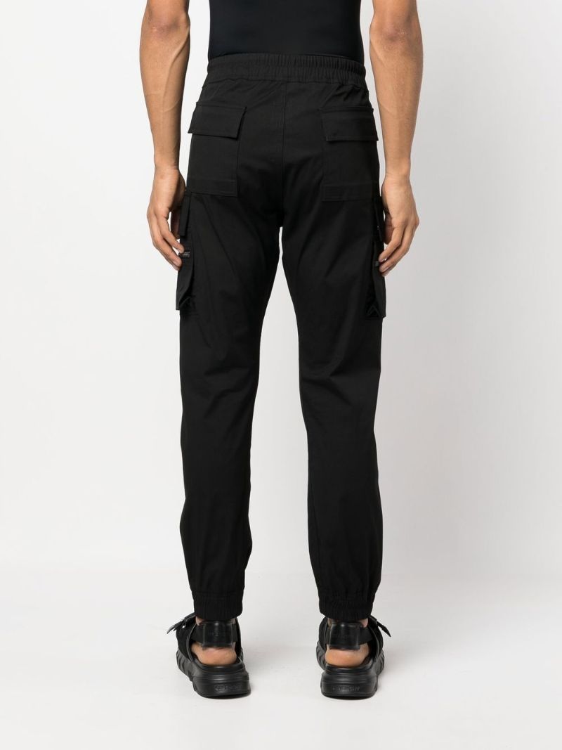 Black Mastodon Cotton Cargo Trousers