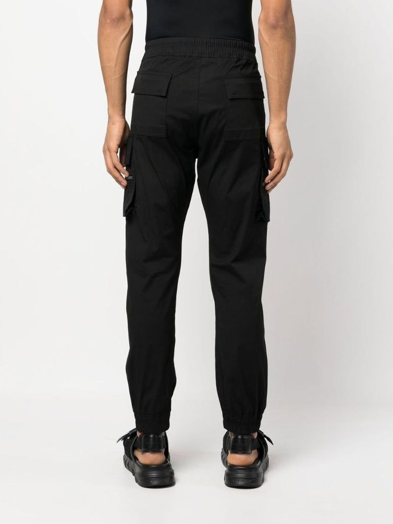 Black Mastodon Cotton Cargo Trousers