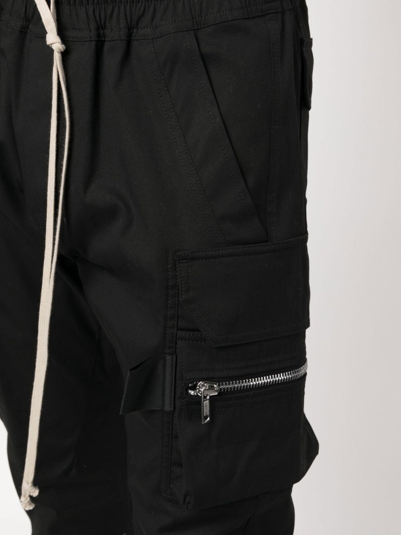 Black Mastodon Cotton Cargo Trousers