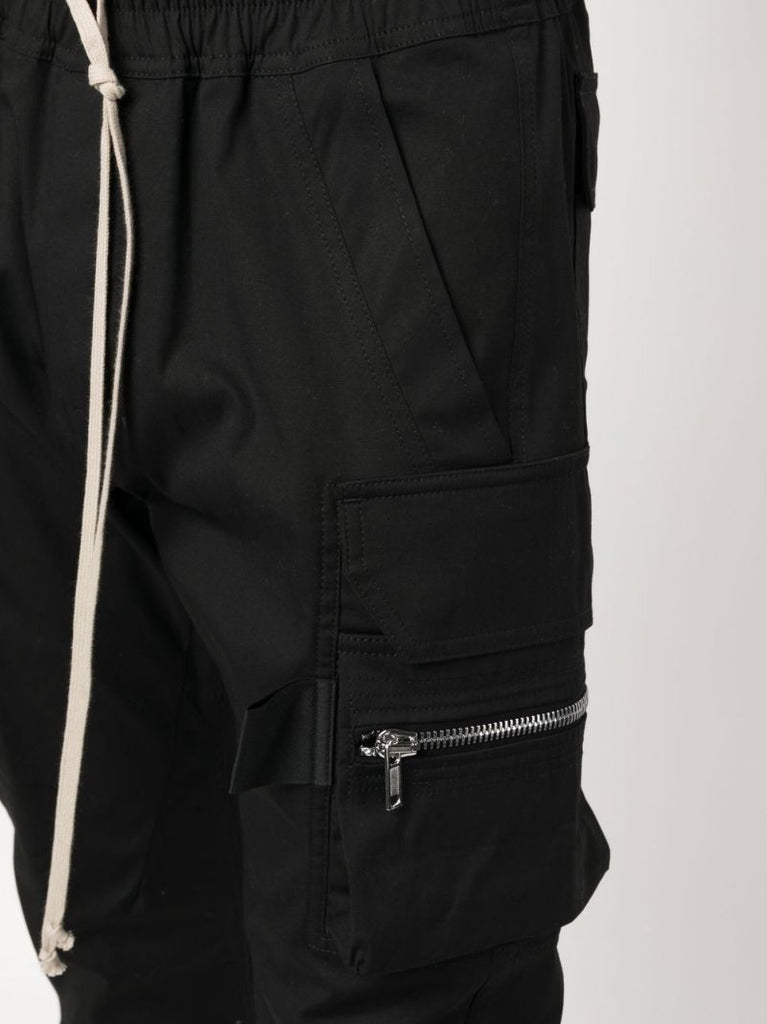 Black Mastodon Cotton Cargo Trousers