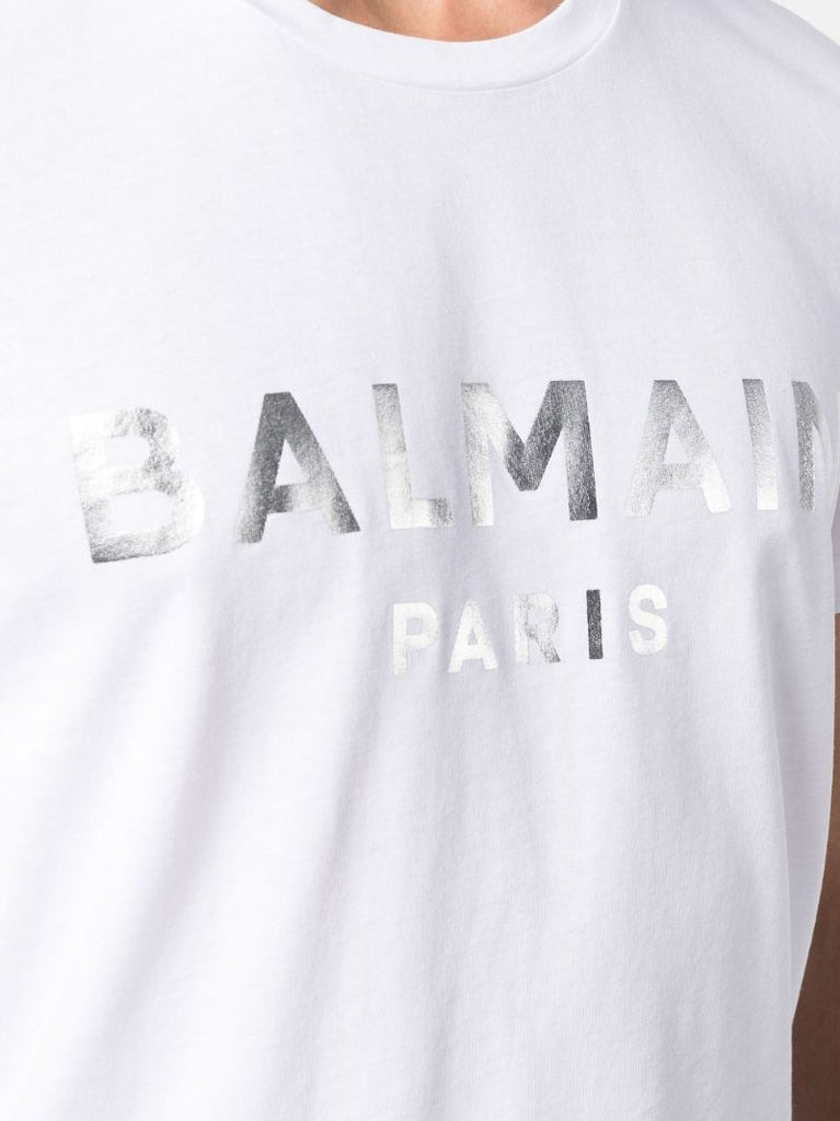 White Logo Cotton T-shirt