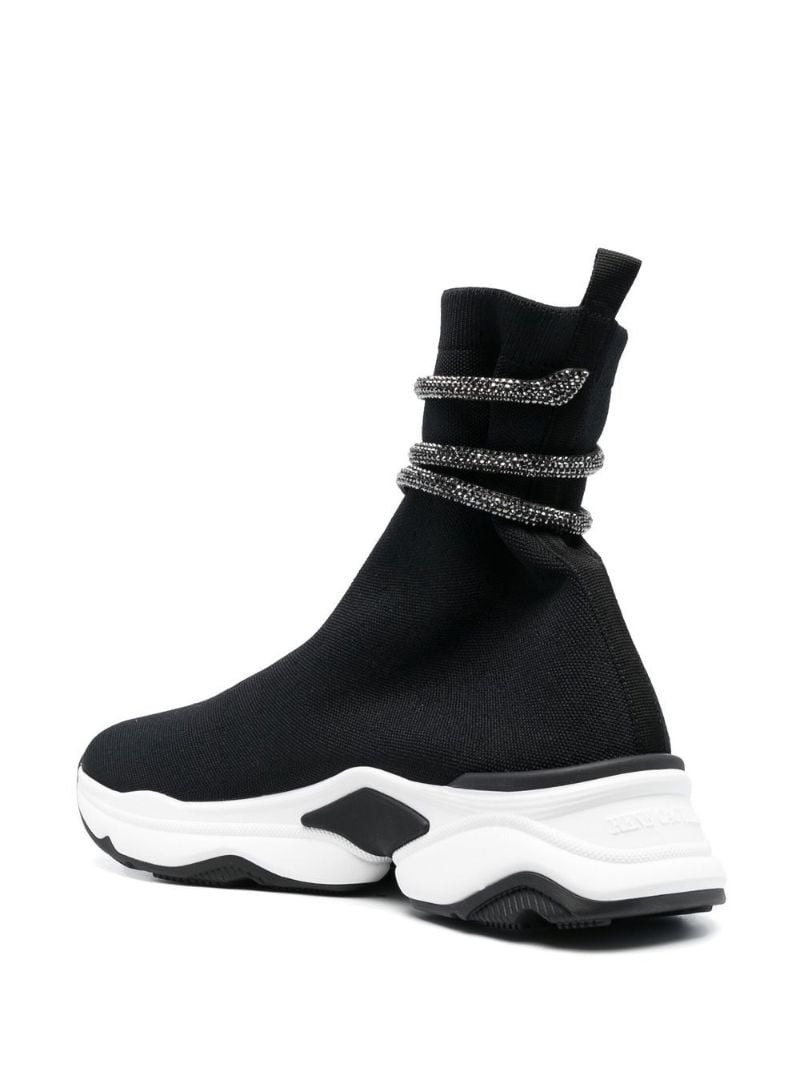 Black Cleo Crystal-embellished Sock Sneakers