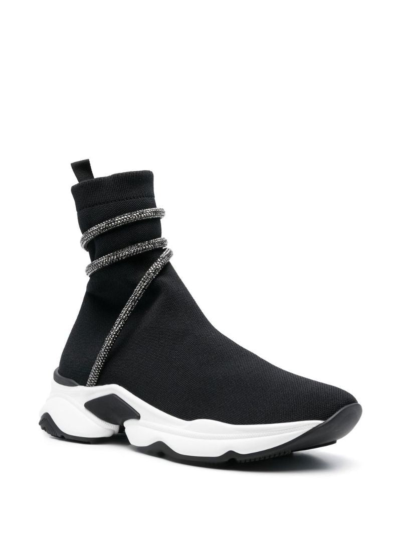 Black Cleo Crystal-embellished Sock Sneakers