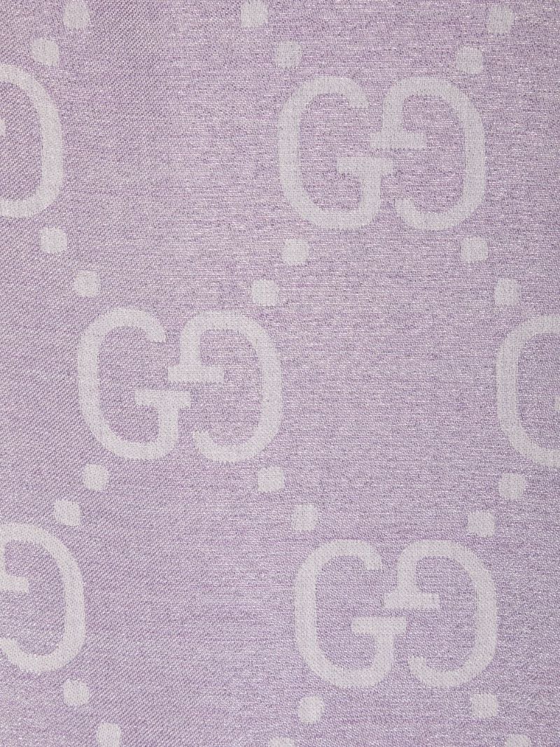 Purple Gg Monogram Jacquard Scarf
