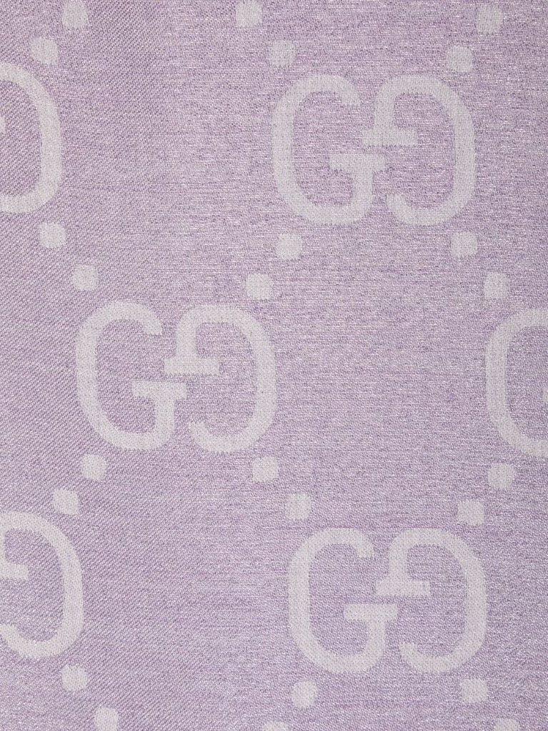 Purple Gg Monogram Jacquard Scarf