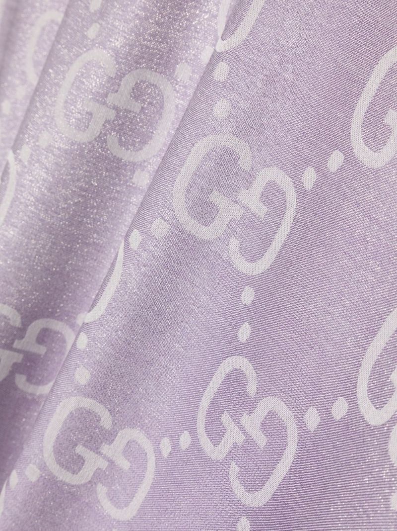 Purple Gg Monogram Jacquard Scarf
