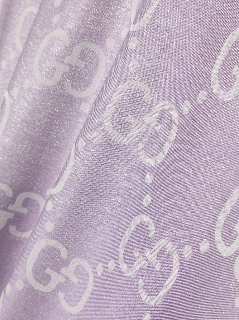 Purple Gg Monogram Jacquard Scarf