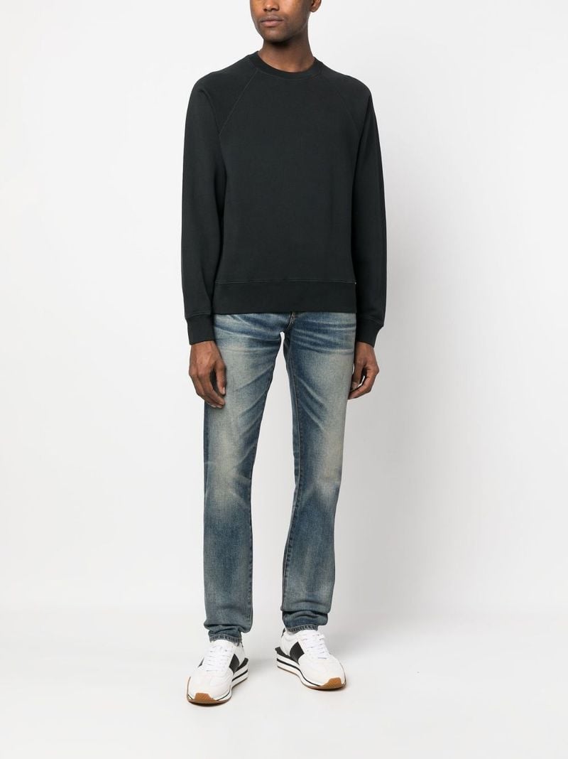Black Crew-neck Cotton Sweatshirt