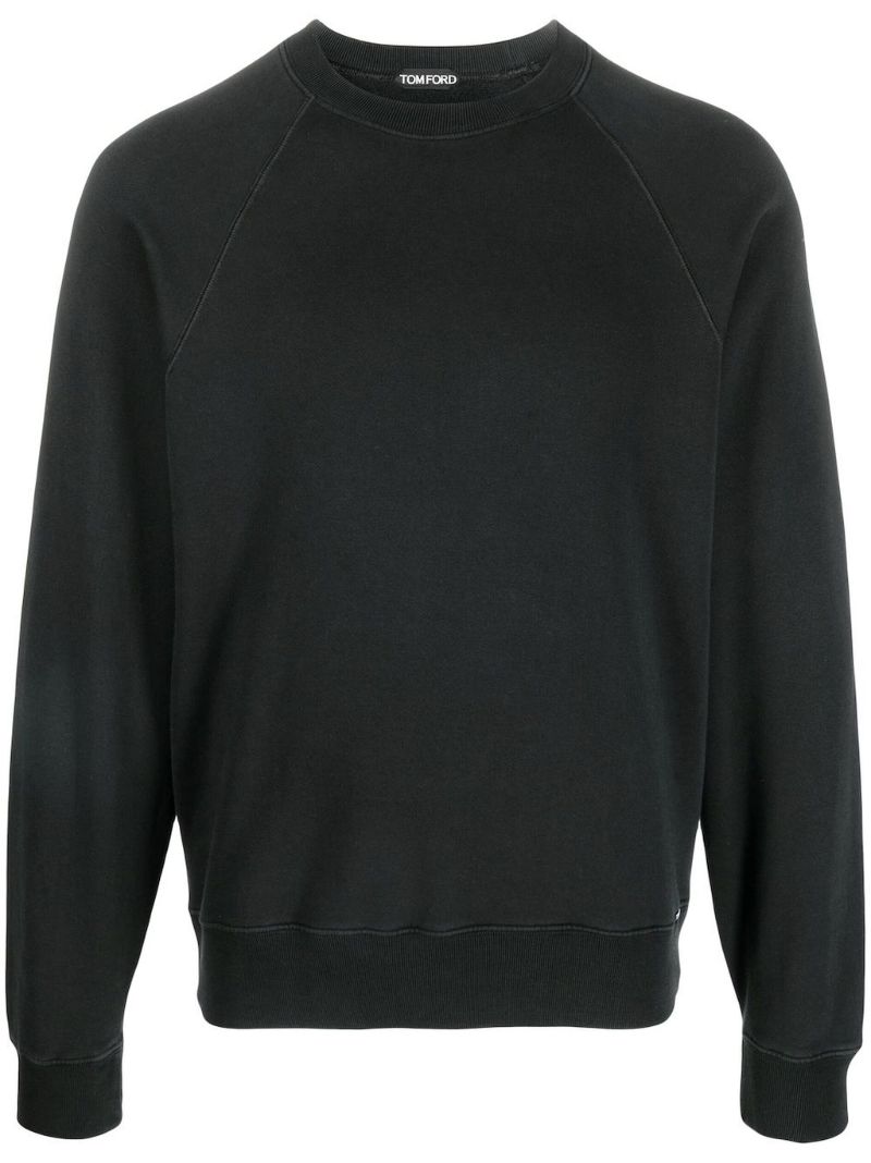 Black Crew-neck Cotton Sweatshirt