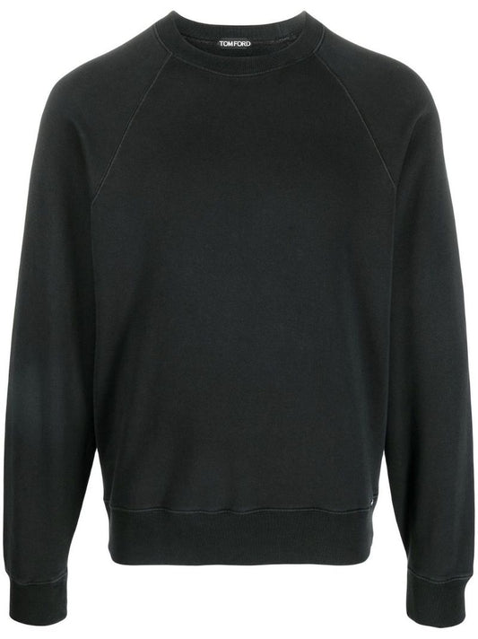 Black Crew-neck Cotton Sweatshirt