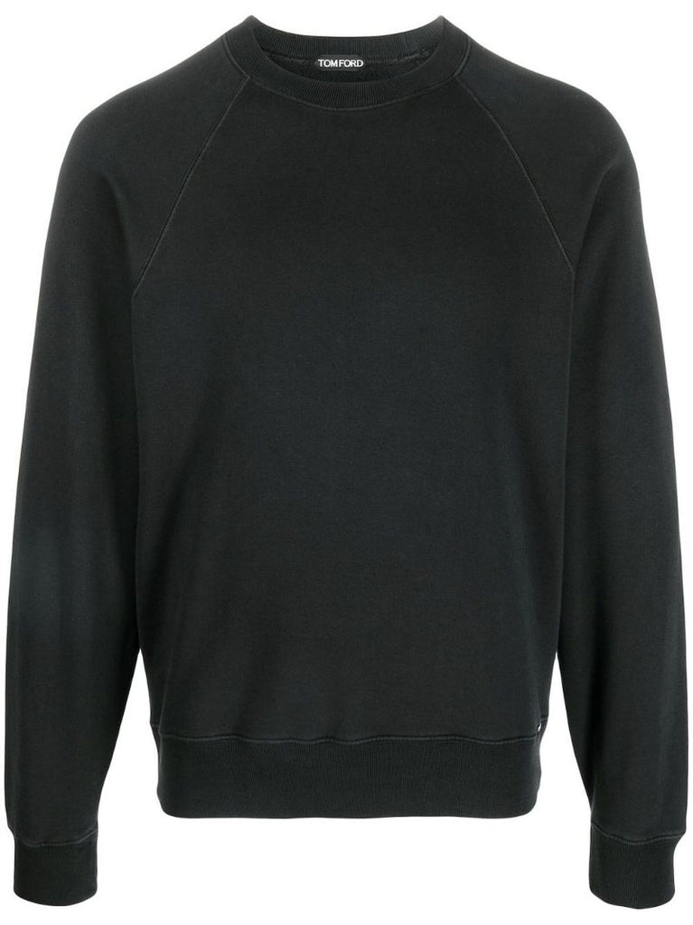 Black Crew-neck Cotton Sweatshirt