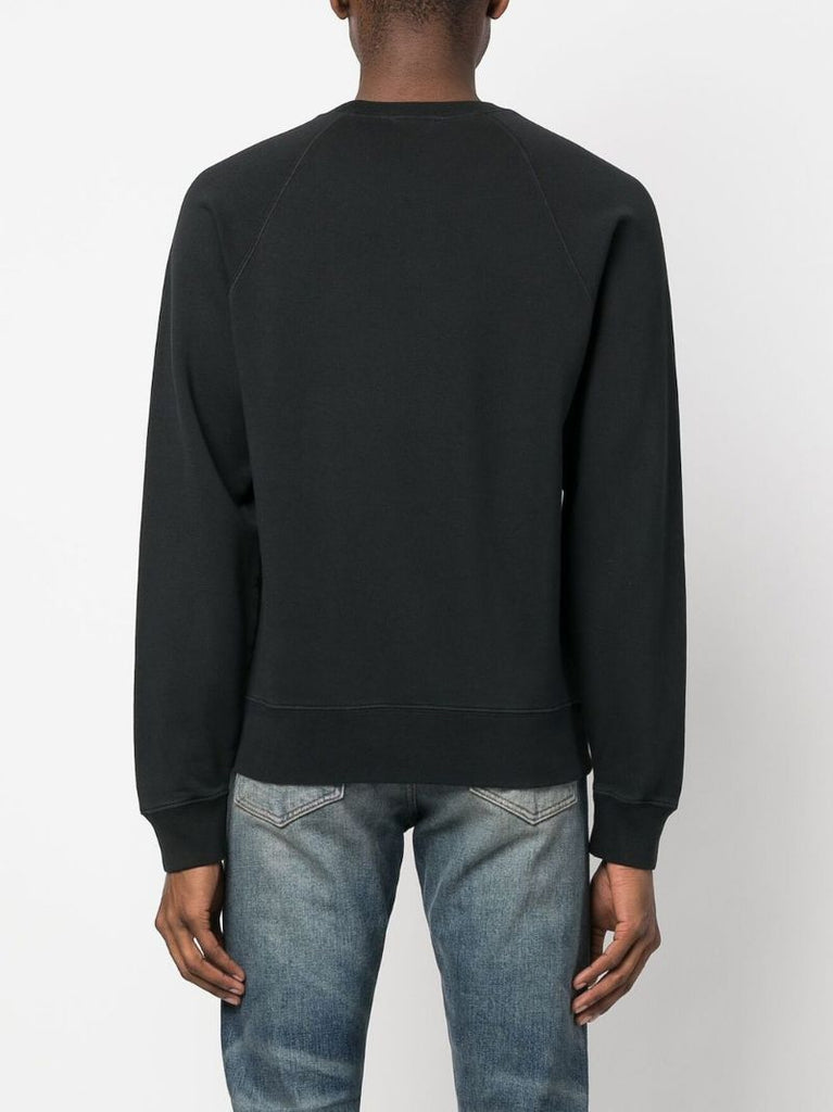 Black Crew-neck Cotton Sweatshirt