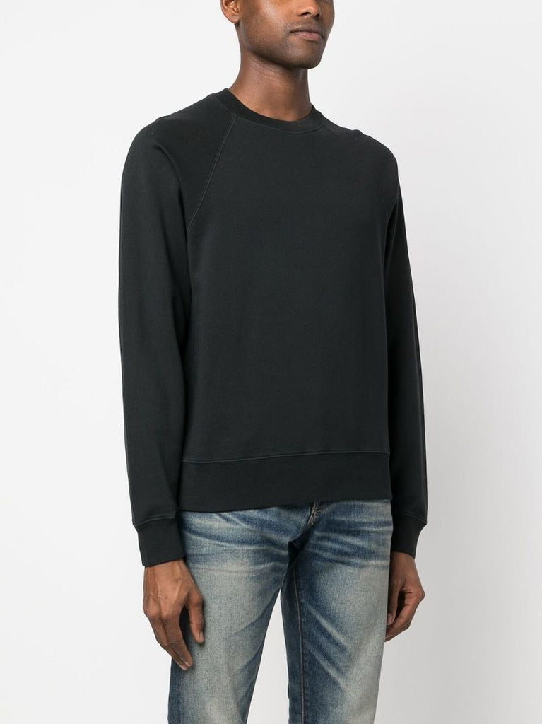 Black Crew-neck Cotton Sweatshirt