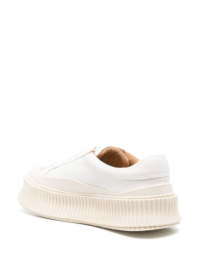 White Leather Flatform Sneakers
